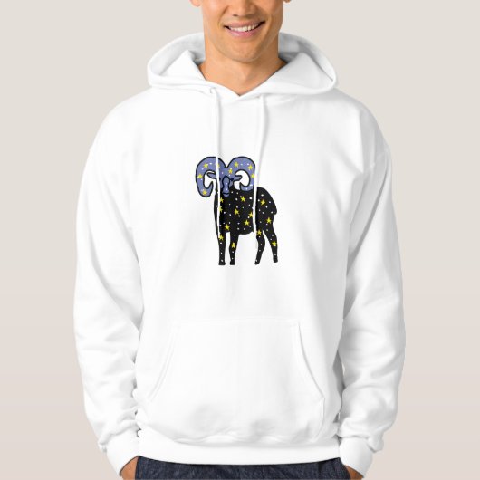 Kosmisches Ram-Zodiak-Sweatshirt – Mutiger Widder  Hoodie (Vorderseite)
