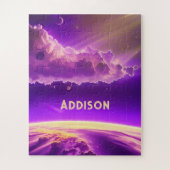 Kosmisches Rosa und Lila Phantastisches Magisches  Puzzle (Vertikal)