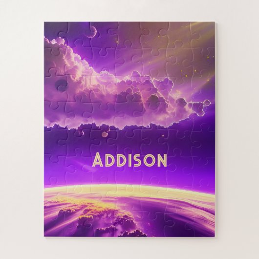 Kosmisches Rosa und Lila Phantastisches Magisches  Puzzle (Vertikal)