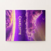 Kosmisches Rosa und Lila wissenschaftlich magische Puzzle (Horizontal)