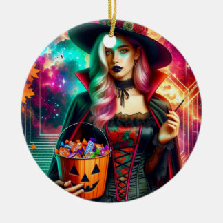Kosmisches Rosenhexen-Süßigkeiten-Eimer Keramik-Or Keramik Ornament