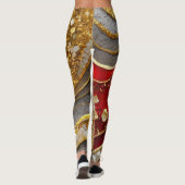 Kosmisches Rotes Universum für Weltraumliebhaber Leggings (Rückseite)