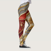 Kosmisches Rotes Universum für Weltraumliebhaber Leggings (Rechts)