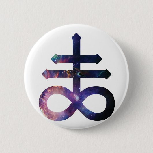 Kosmisches Satanisches Kreuz Button (Vorderseite)