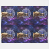 Kosmisches Sentinel: Meerkat unter dem Vollmond Fleecedecke (Vorderseite (Horizontal))