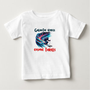 Kosmisches Skiabenteuer im Weltraum Baby T-shirt