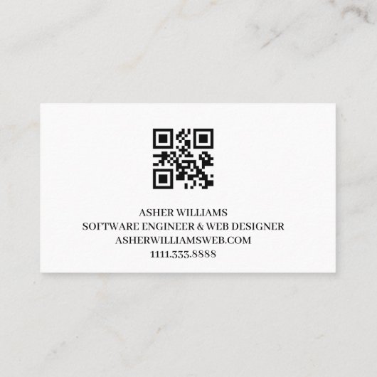 Kosmisches Software-Engineer-Tech-QR-Code-Geschäft Visitenkarte (Rückseite)