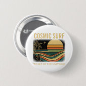 Kosmisches Surf Retro Wave • Vintage Sonnenunterga Button (Vorne & Hinten)
