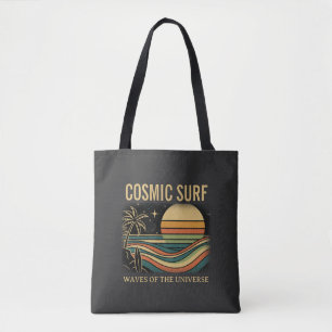 Kosmisches Surf Retro Wave • Vintage Sonnenunterga Tasche