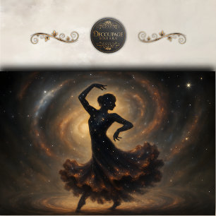 Kosmisches Tänzer-Galaxie-Silhouette-Dekupage Seidenpapier