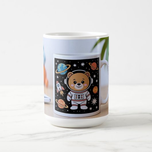 Kosmisches Teddy-Abenteuer Kaffeetasse (Mittel)