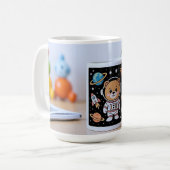 Kosmisches Teddy-Abenteuer Kaffeetasse (Vorderseite Links)