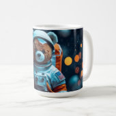 Kosmisches Teddybär-Astronaut Kaffeetasse (VorderseiteRechts)