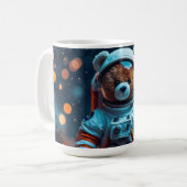 Kosmisches Teddybär-Astronaut Kaffeetasse (Vorderseite Links)