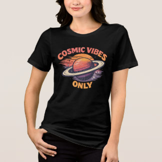 Kosmisches Vibes Nur Vintage 90er Weltraum Planet Tri-Blend Shirt