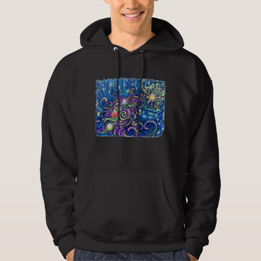 Kosmisches Weihnachtsbaum Hoodie (Vorderseite)