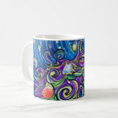 Kosmisches Weihnachtsbaum Kaffeetasse (Vorderseite Links)