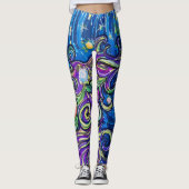 Kosmisches Weihnachtsbaum Leggings (Vorderseite)