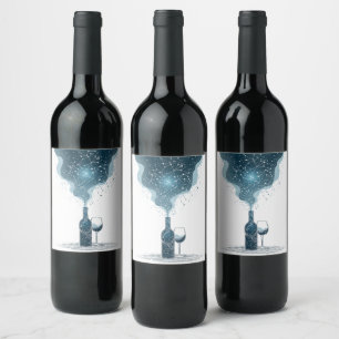 🌌 Kosmisches Wein-Etikett-Design 🍷🔭 Weinetikett
