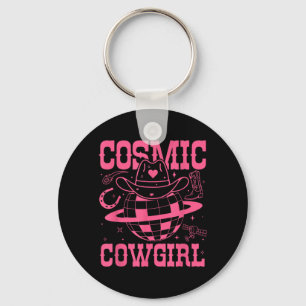 Kosmisches Weltraum-Cowgirls-Shirt Junggesellinnen Schlüsselanhänger