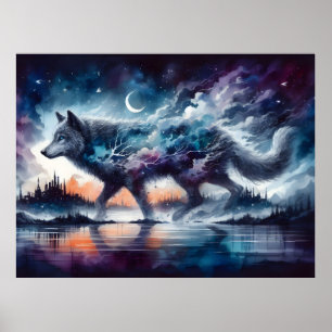 Kosmisches Wolf-Poster-Spirit-Kollektion Poster