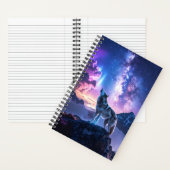 Kosmisches Wolf-Spiralnotizbuch Notizblock (Innen)