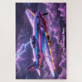 Kosmisches WW2 Spitfire mit lebhafter Neonfarbe Puzzle (Vertikal)