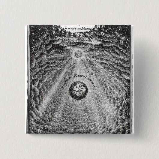 Kosmographie oder Wissenschaft der Welt Button (Vorderseite)