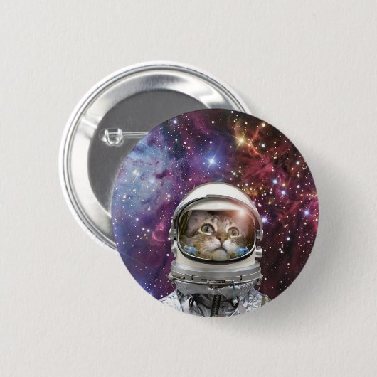 Kosmonaukatze Button (Vorne & Hinten)