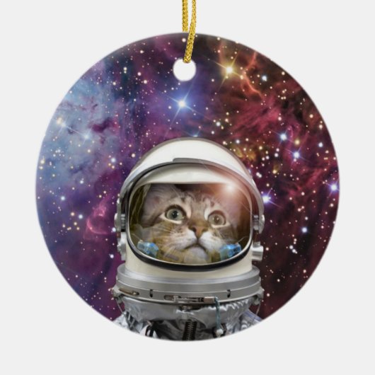 Kosmonaukatze Keramik Ornament (Vorne)