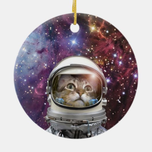 Kosmonaukatze Keramik Ornament (Hinten)