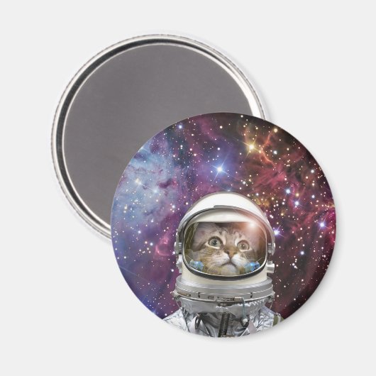 Kosmonaukatze Magnet (Vorderseite/Rückseite)