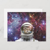 Kosmonaukatze Postkarte (Vorne/Hinten)