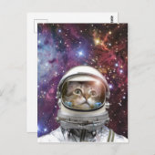 Kosmonaukatze Postkarte (Vorne/Hinten)