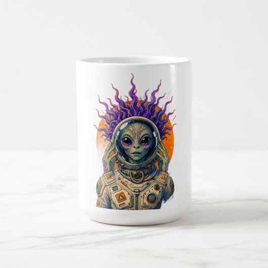 Kosmonaut Alien Langarmshirt Kaffeetasse (Mittel)