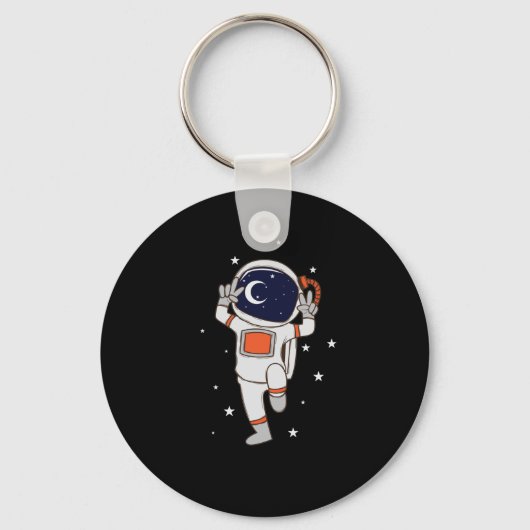 Kosmonaut im Weltall Schlüsselanhänger (Vorderseite)