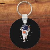Kosmonaut im Weltall Schlüsselanhänger (Vorderseite)
