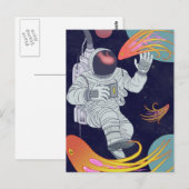 Kosmonaut Postkarte (Vorne/Hinten)