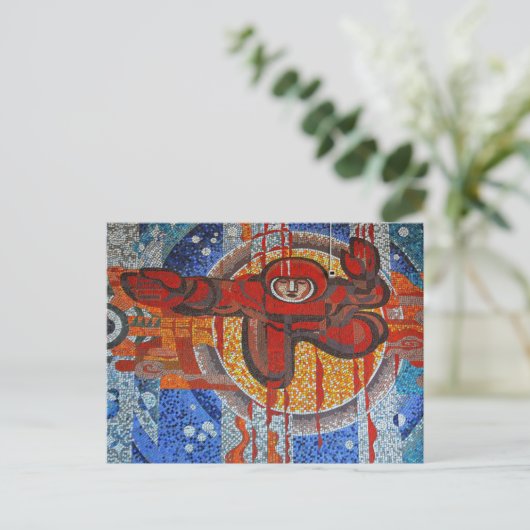 Kosmonaut Postkarte (Stehend Vorderseite)