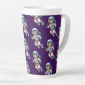 Kosmonaut schwebt im Weltraum Milchtasse (Rechte Ecke)