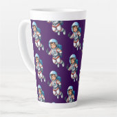 Kosmonaut schwebt im Weltraum Milchtasse (Linke Ecke)