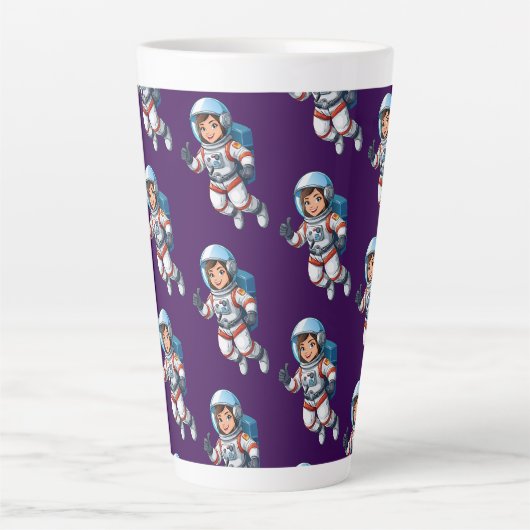Kosmonaut schwebt im Weltraum Milchtasse (Vorderseite)