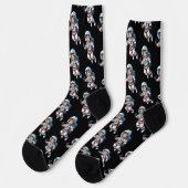 Kosmonaut schwebt im Weltraum Socken (Linkes Detail)