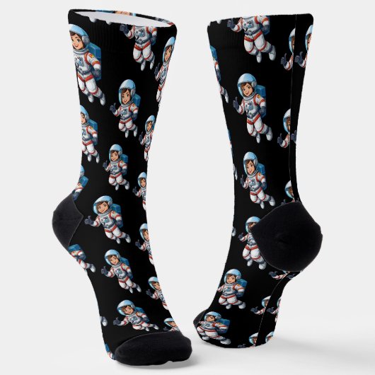 Kosmonaut schwebt im Weltraum Socken (Gewinkelt)