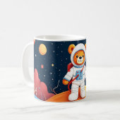Kosmonaut Teddy Glowscape Kaffeetasse (Vorderseite Links)