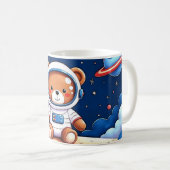 Kosmonaut-Teddybär-Träume Kaffeetasse (VorderseiteRechts)