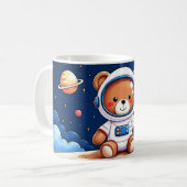 Kosmonaut-Teddybär-Träume Kaffeetasse (Vorderseite Links)