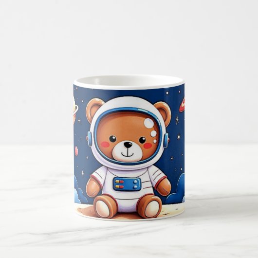 Kosmonaut-Teddybär-Träume Kaffeetasse (Mittel)