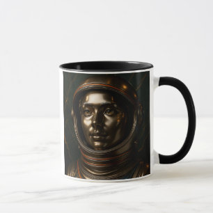Kosmonaute Frau 3D Bronze Tasse