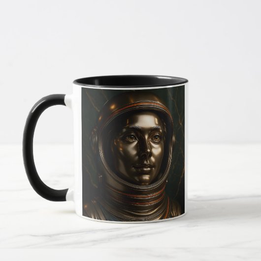 Kosmonaute Frau 3D Bronze Tasse (Links)